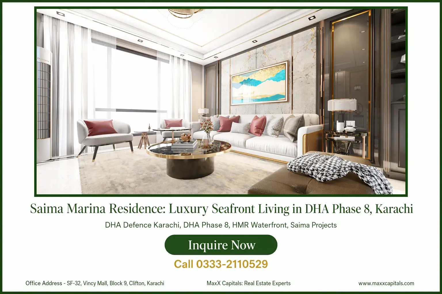 Saima Marina Residence DHA Phase 8 – Maxx Capitals (4) Saima Marina Residence: Luxury Seafront Living in DHA Phase 8, Karachi
