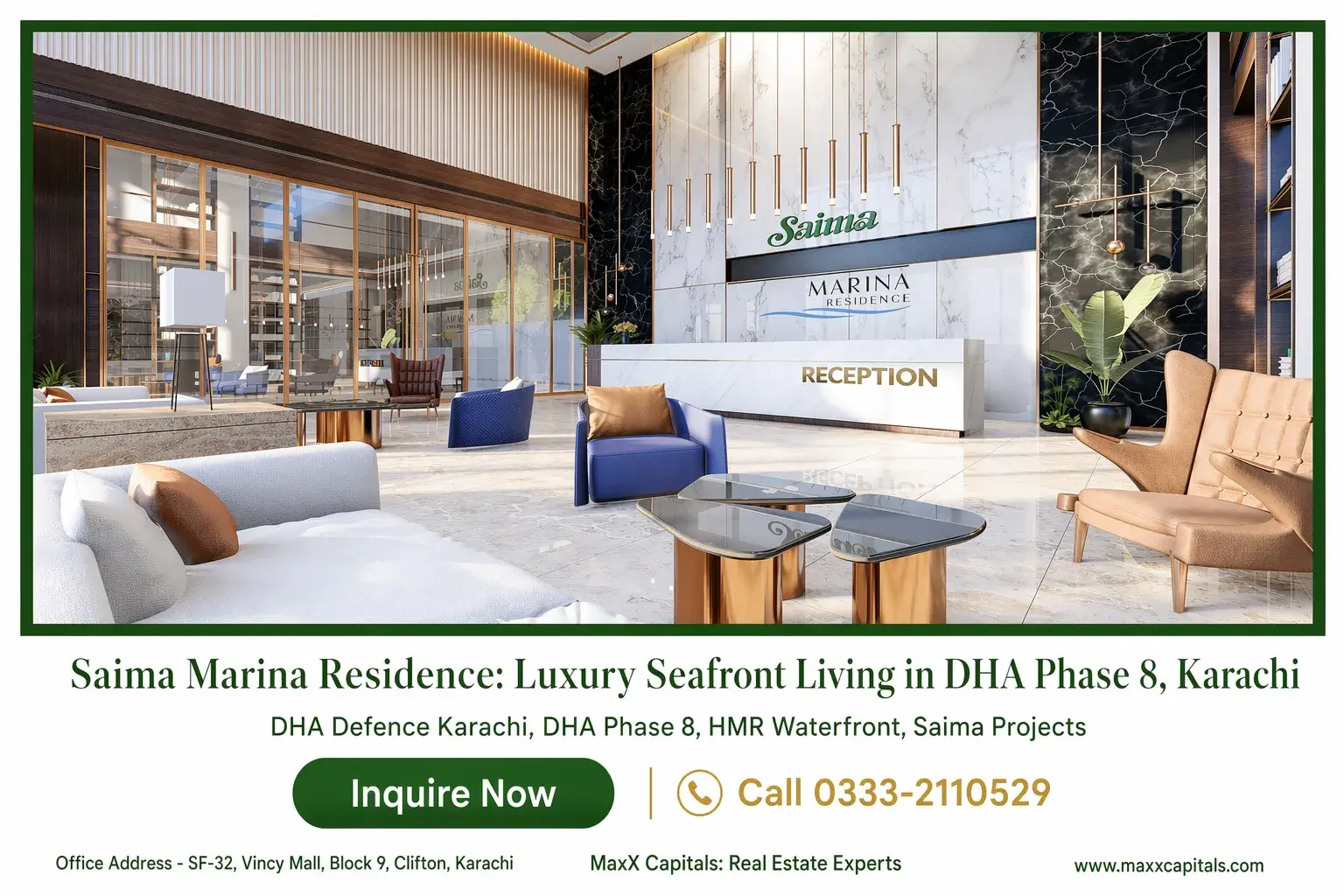 Saima Marina Residence DHA Phase 8 – Maxx Capitals (9) Saima Marina Residence: Luxury Seafront Living in DHA Phase 8, Karachi
