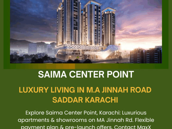 Saima Center Point Luxury High-Rises On M.a. Jinnah Road Saddar Karachi Modern Towers At Sunset