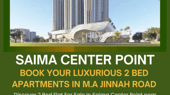Modern High-Rise Towers Of Saima Center Point Apartments On Ma Jinnah Road With 2 Bed Flats