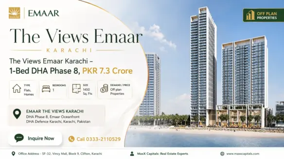 Maxx Capitals: The Views Emaar Karachi 1-Bed Dha Phase 8 Waterfront Towers