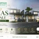Modern Askari 6 Karachi Villa Facades With Gated Driveway, Balconies, And Parked Cars In Malir Cantt.