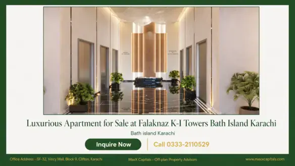 MaxX Capitals luxury lobby corridor at Khadija Ilyas Towers Bath Island Clifton