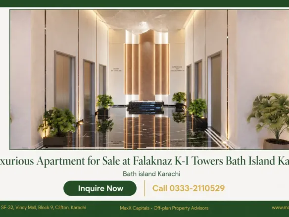 MaxX Capitals luxury lobby corridor at Khadija Ilyas Towers Bath Island Clifton