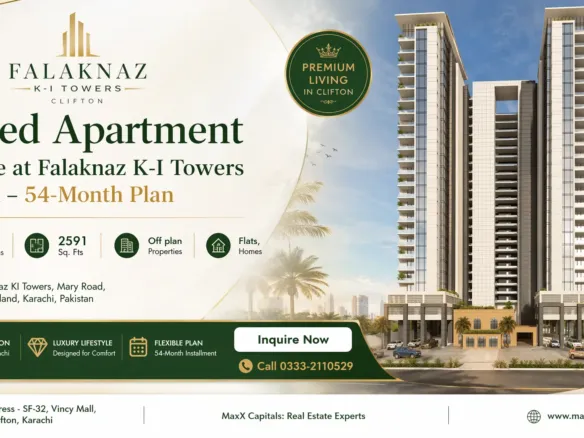 Maxx Capitals Rendering Of Falaknaz K-I Towers Clifton 3-Bed Apartment Tower In Karachi