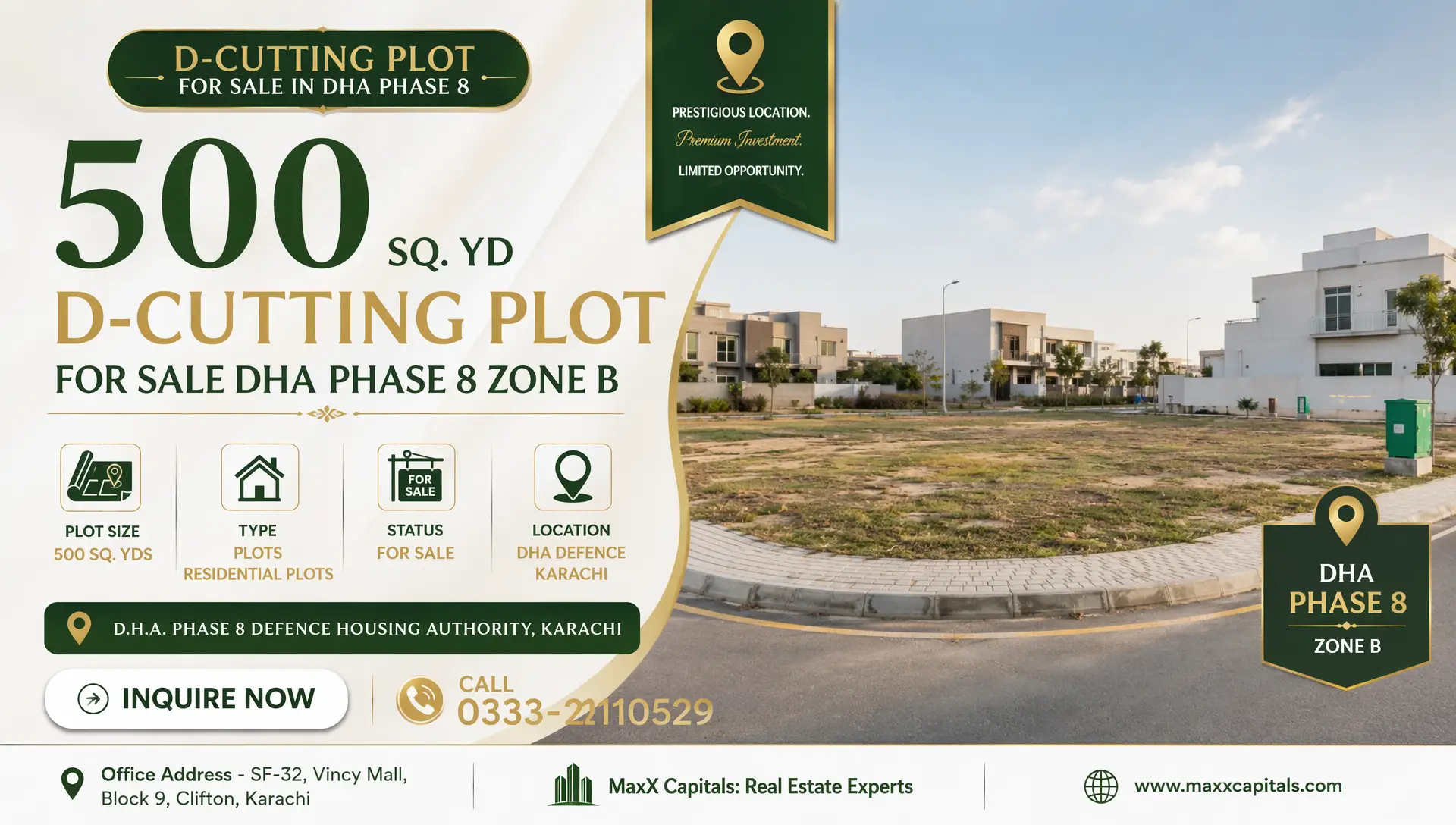 500 Sq Yd D-Cutting Plot For Sale DHA Phase 8 Zone B (1) 500 Sq Yd D-Cutting Plot For Sale DHA Phase 8 Zone B