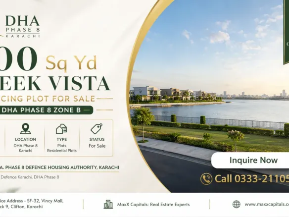 500 Sq Yd Creek Vista Facing Plot For Sale – Dha Phase 8 Zone B
