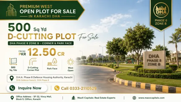 Maxx Capitals Dha Phase 8 Zone B Corner Park-Face Open Plot Ad In Karachi