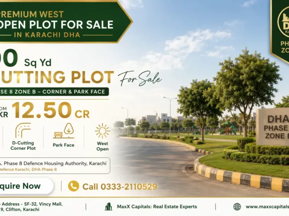 500 Sq Yd D-Cutting Plot For Sale Dha Phase 8 Zone B – Corner & Park Face From Pkr 12.50 Cr