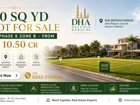 500 Sq Yd Plot For Sale Dha Phase 8 Karachi – From Pkr 10.50 Cr