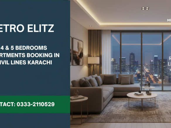 Maxx Capitals Metro Elitz Civil Lines Karachi Apartment Living Room With City Skyline View