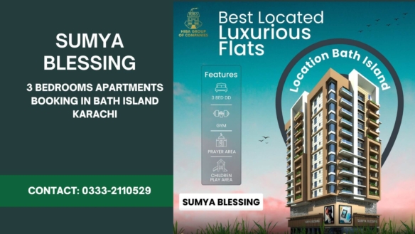 Maxx Capitals Sumya Blessing Bath Island Karachi 3-Bedroom Luxury Flat Tower With Amenities Graphic