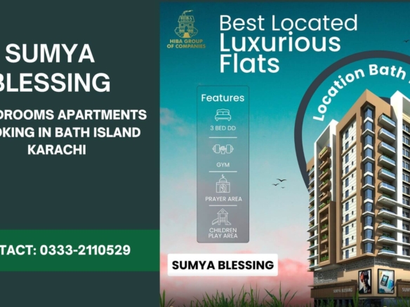 Maxx Capitals Sumya Blessing Bath Island Karachi 3-Bedroom Luxury Flat Tower With Amenities Graphic