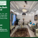 Maxx Capitals 4 Bed Apartment Living Room In Royal Elite Bath Island Clifton Karachi With Chandelier And Sofas