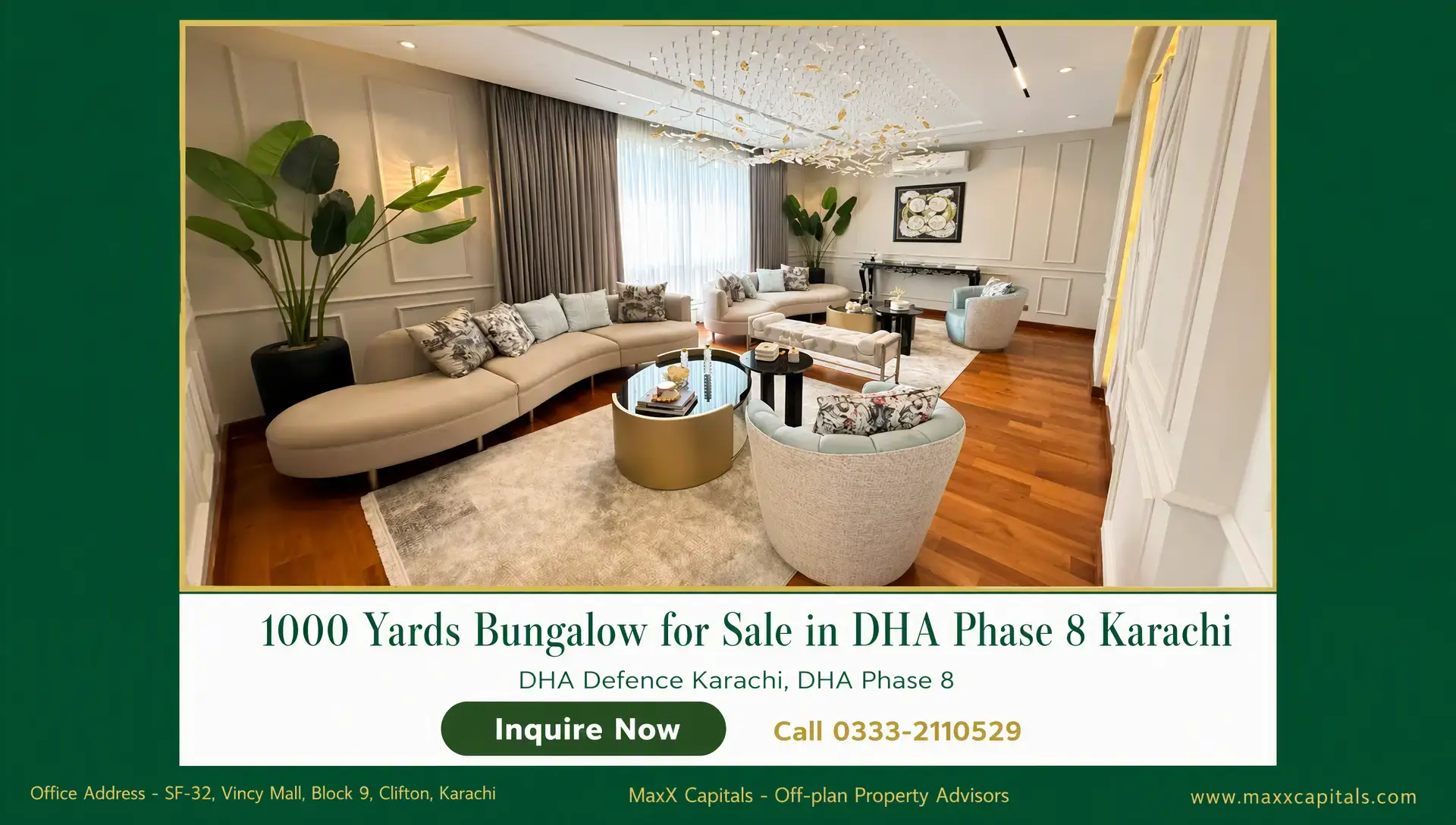 1000 Yards Bungalow for Sale in DHA Phase 8 Karachi Luxury living room in a 1000 yards bungalow for sale in DHA Phase 8 Karachi