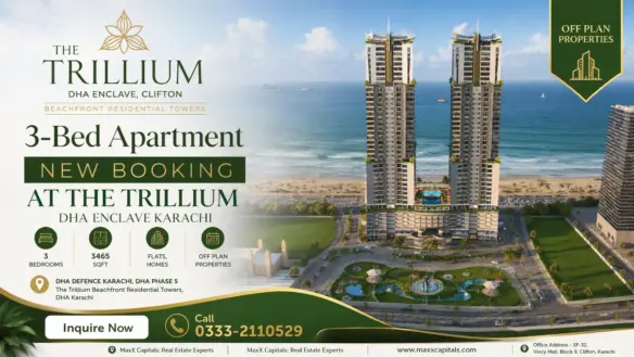 Maxx Capitals The Trillium Dha Enclave Clifton 3-Bed Apartment New Booking Beachfront Towers