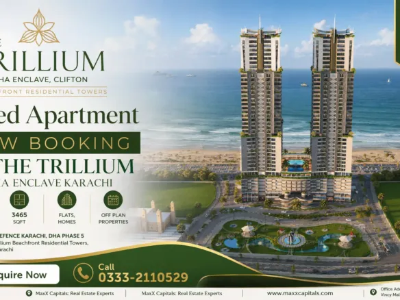 Maxx Capitals The Trillium Dha Enclave Clifton 3-Bed Apartment New Booking Beachfront Towers