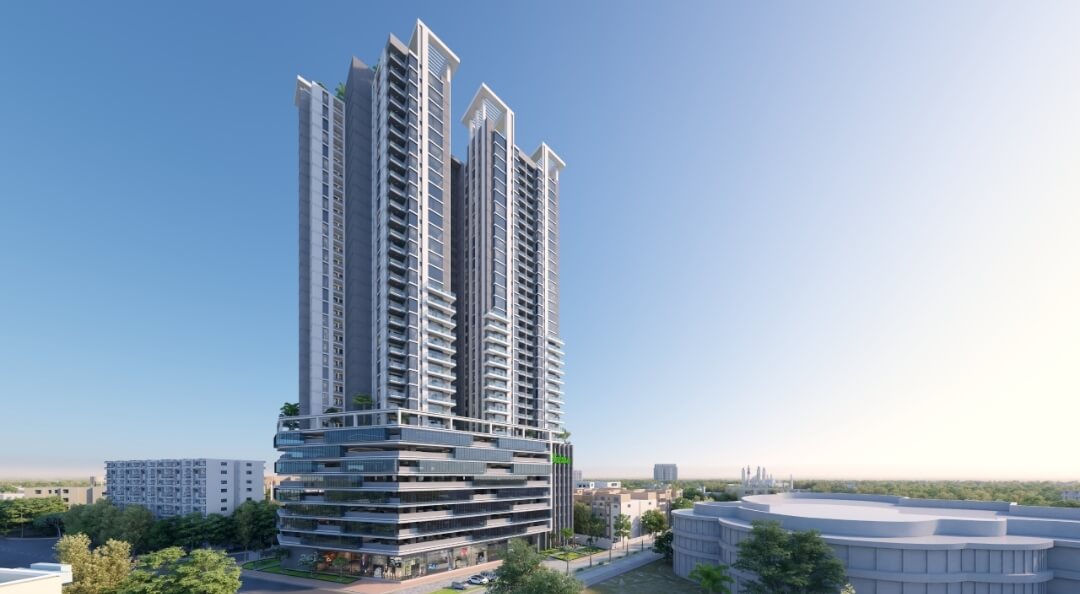 Saima One Residency Block 5 Clifton (1) MaxX Capitals high-rise sea-facing apartment tower at Saima One Residency Clifton Block 5, Karachi