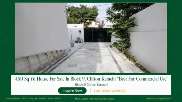 House For Sale In Clifton Block 9 – Prime 450 Sq Yd Tech Hq