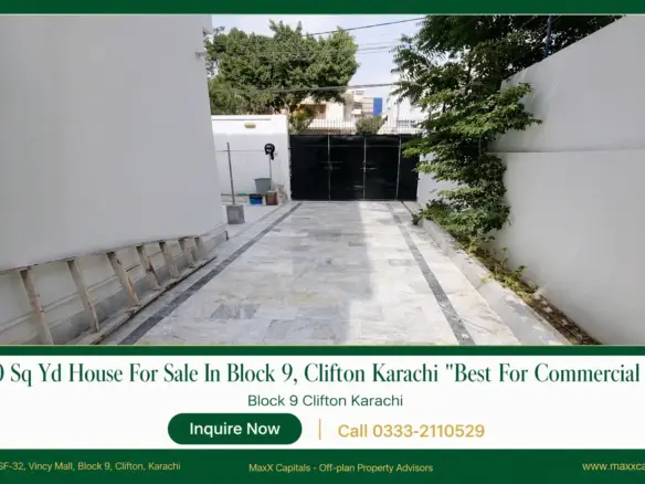 House For Sale In Clifton Block 9 – Prime 450 Sq Yd Tech Hq