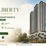Adg Liberty Pechs Karachi High-Rise Apartment Tower Rendering, 2 To 4 Bed Flats