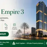Metro Empire 3 Karachi High-Rise Building With Modern Glass Facade, Surrounded By Palm Trees And Urban Skyline At Dusk.