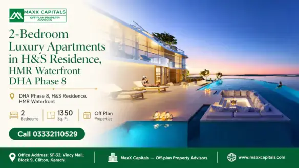 Luxury 2 Bedroom Apartment At H&Amp;S Residence, Dha Phase 8 With Waterfront View.