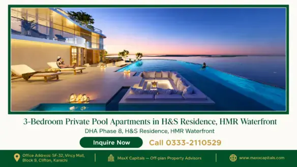 3-bedroom apartment in H&S Residence with private pool and ocean view.