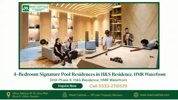 Luxurious 4 bedroom apartment in H&S Residence with pool and modern interior.