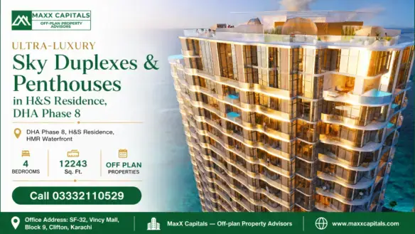 Luxurious High-Rise Building With Modern Design And Glass Facades In Dha Phase 8.