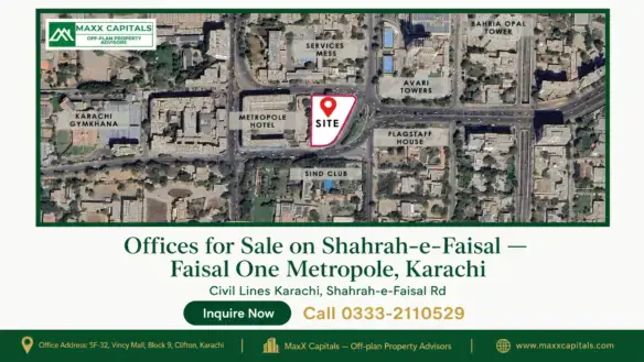 Offices for Sale on Shahrah-e-Faisal — Faisal One Metropole, Karachi