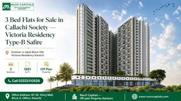 Modern High-Rise Building With Balconies And Lush Greenery, Representing Luxury 3 Bed Flats For Sale In Callachi Society, Kar