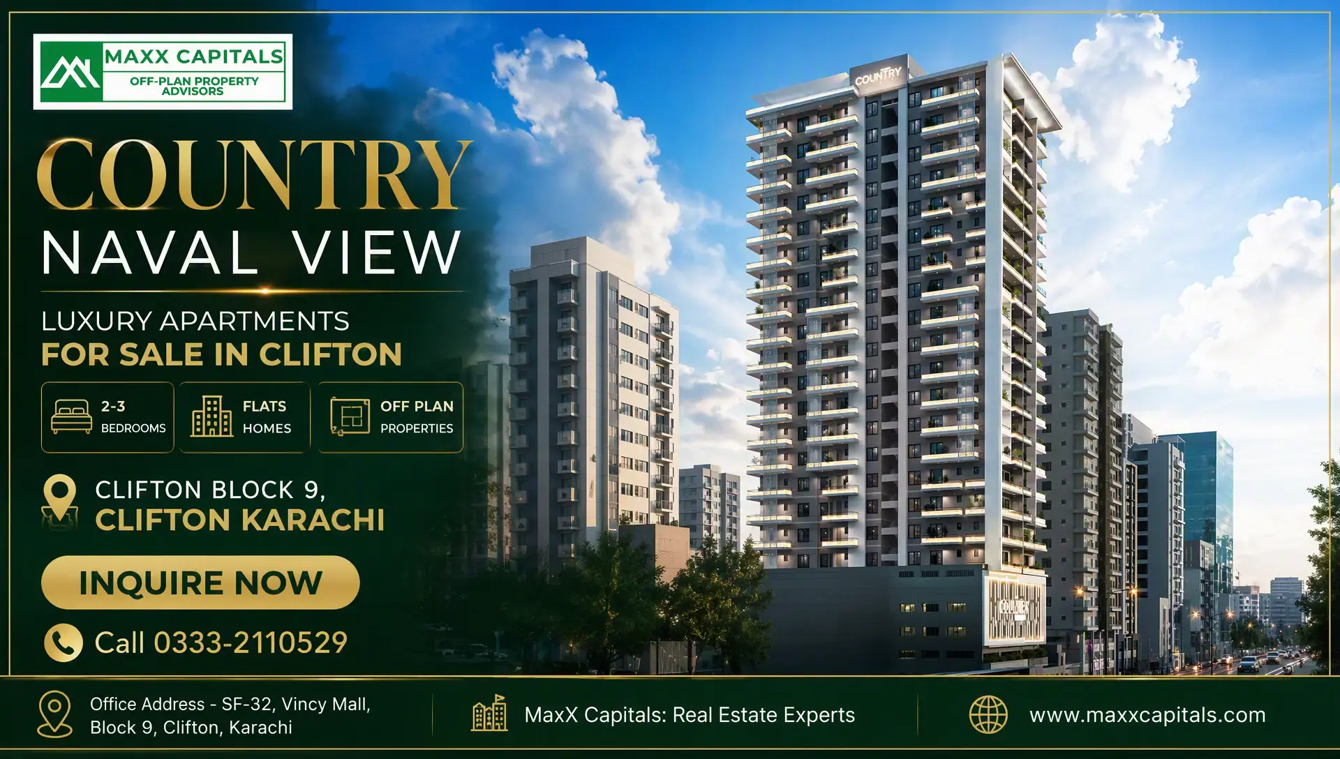 Country Naval View Apartments On Booking in Clifton, Karachi
