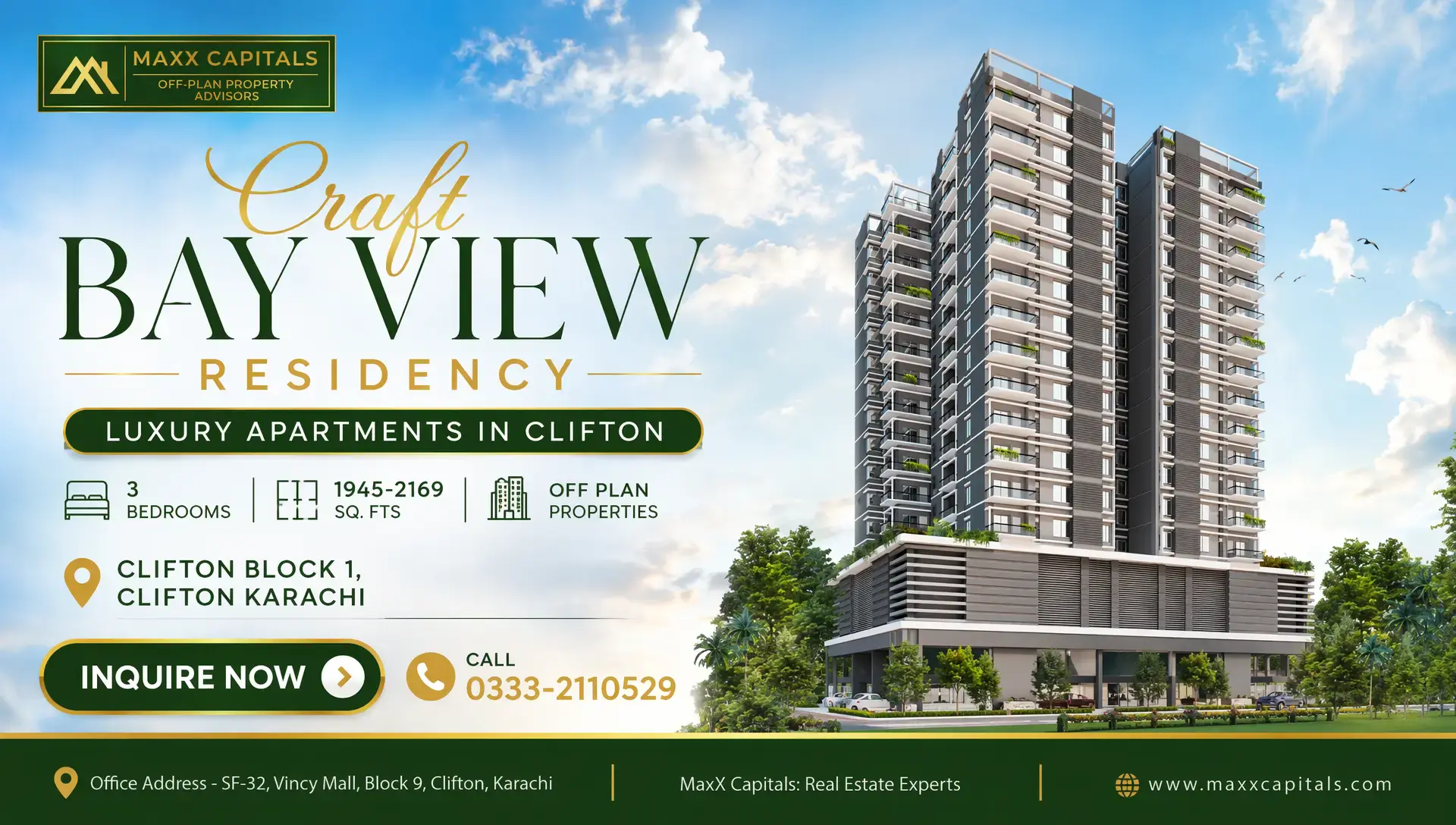 Craft Bay View Residency: 3-Bed Flats On Booking in Clifton