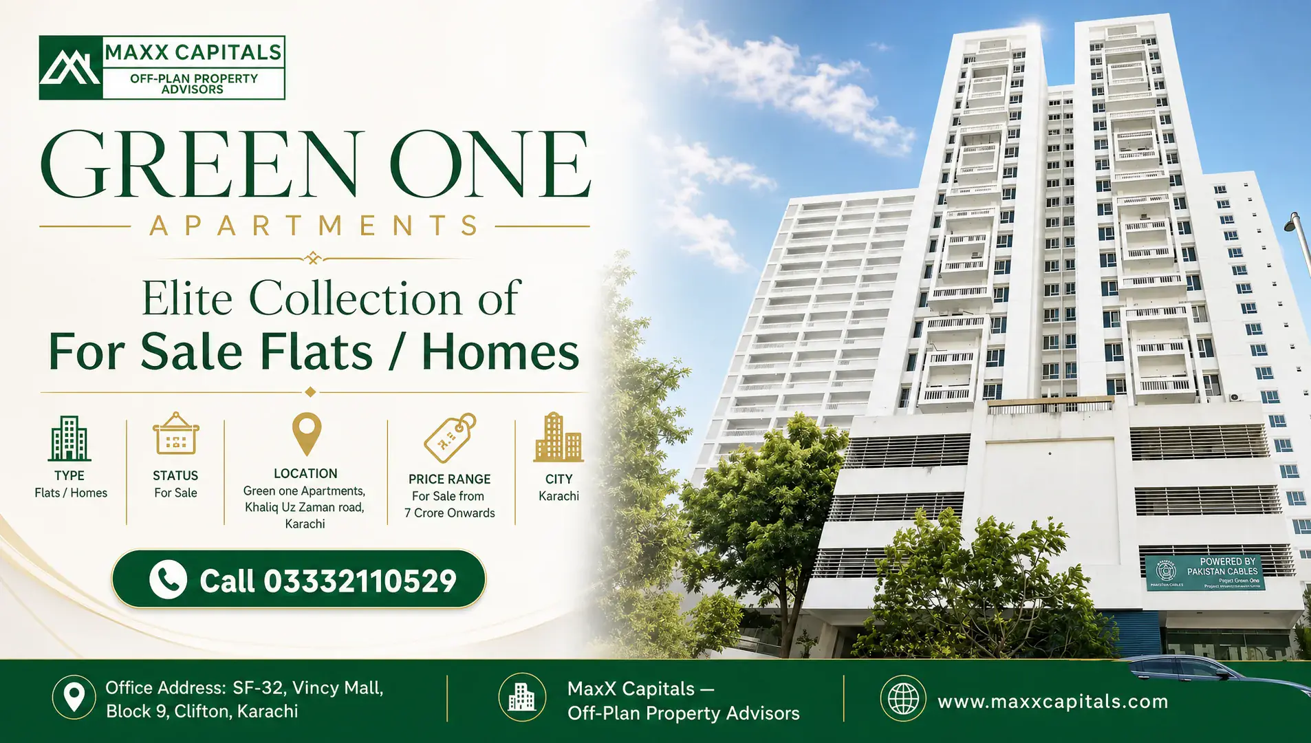 Green one Apartments location image